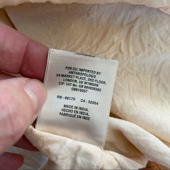 Anthropologie Akemi Kin Dress Peach Halter Empire Waist Swing Ikat XS - Picture 11 of 11